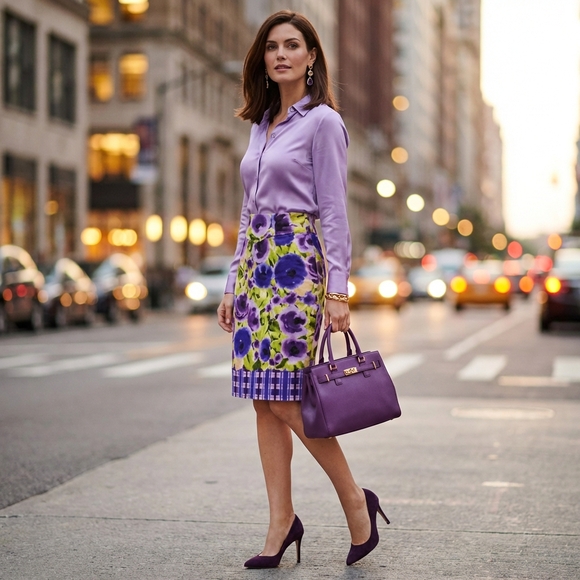 Anthropologie Dresses & Skirts - Anthropologie Baraschi Multi Floral Plaid Pencil Skirt Size 0